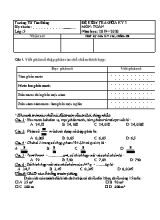 Đề kiểm tra Giữa học kỳ I môn Toán Lớp 5 - Năm học 2019-2020 - Trường Tiểu học Tân Đồng (Có đáp án)